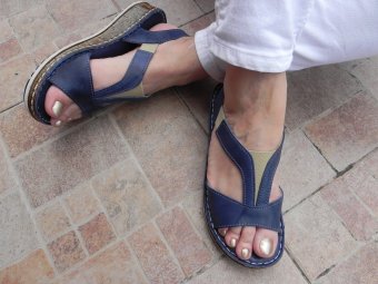 Sandale femei din piele,1337-blue,Ana Viotti