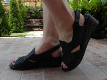 Sandale femei, Anna Viotti, model 400, piele naturala, negru