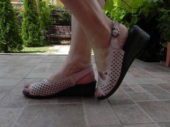 Sandale femei, Anna Viotti, model 401, piele naturala, roz pudra